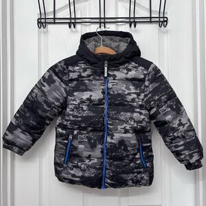 Gray Camo Hooded Puffer Jacket | ZeroXposur Kids XS 4/5